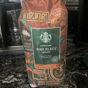 Starbucks Pike Place Roast Coffee Bag - Rich Brown and Green